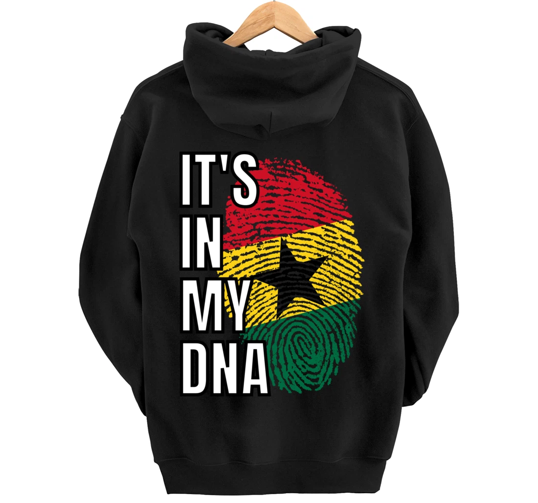 Its In My DNA Ghanian Flag Ghana Fingerprint Pullover Hoodie