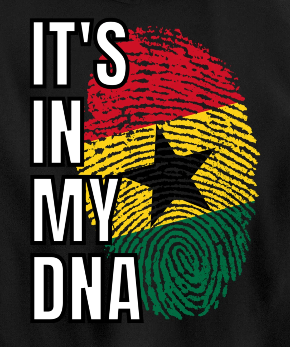 Its In My DNA Ghanian Flag Ghana Fingerprint Pullover Hoodie