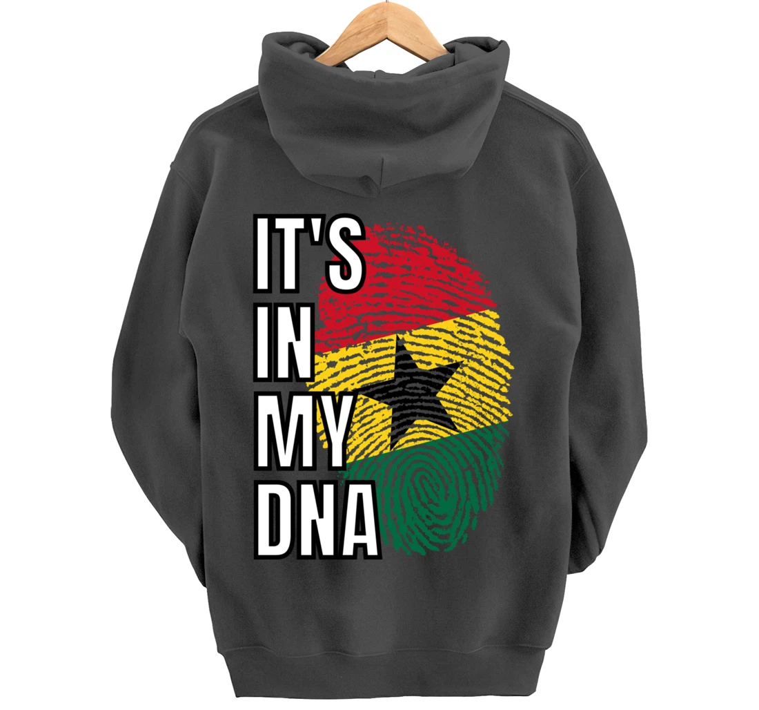 Its In My DNA Ghanian Flag Ghana Fingerprint Pullover Hoodie