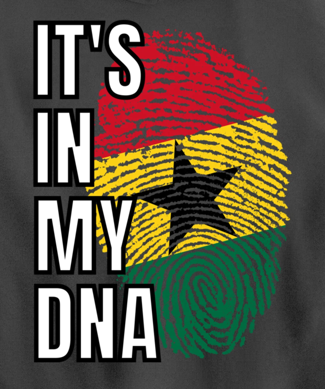 Its In My DNA Ghanian Flag Ghana Fingerprint Pullover Hoodie