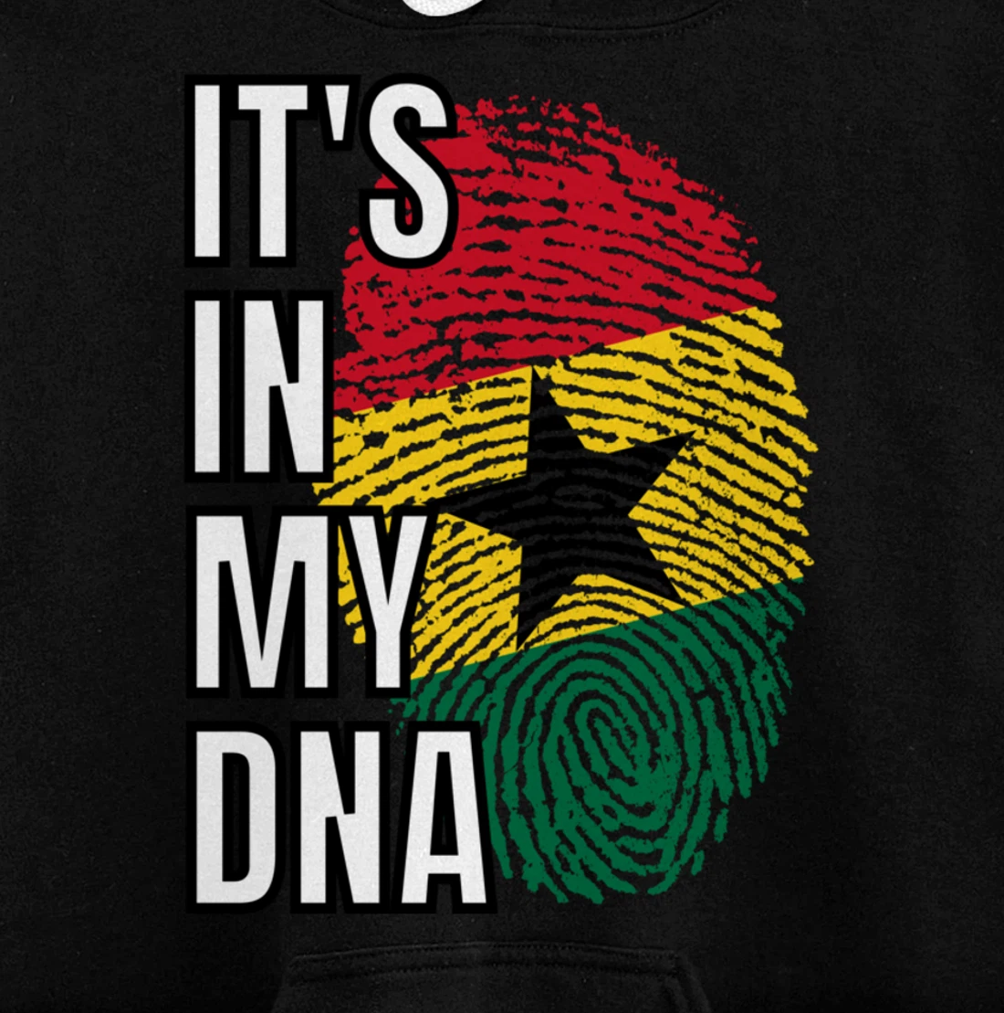 Its In My DNA Ghanian Flag Ghana Fingerprint Pullover Hoodie