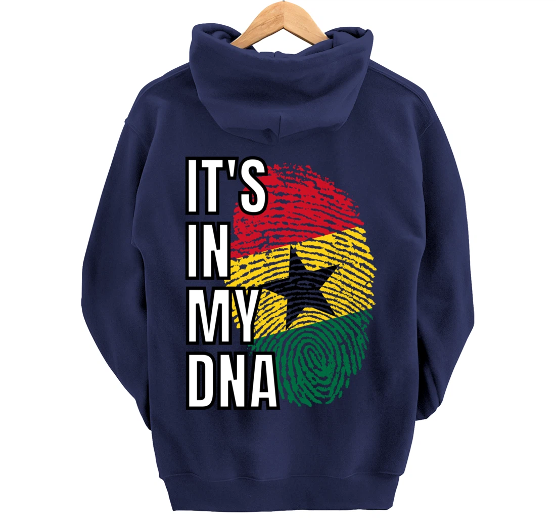 Its In My DNA Ghanian Flag Ghana Fingerprint Pullover Hoodie