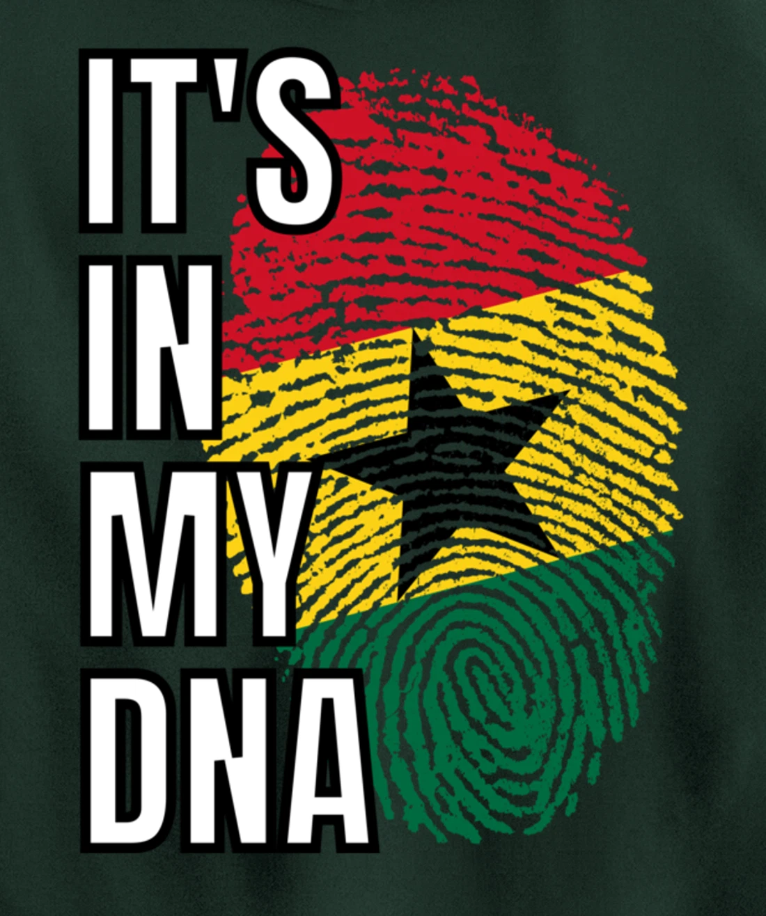 Its In My DNA Ghanian Flag Ghana Fingerprint Pullover Hoodie