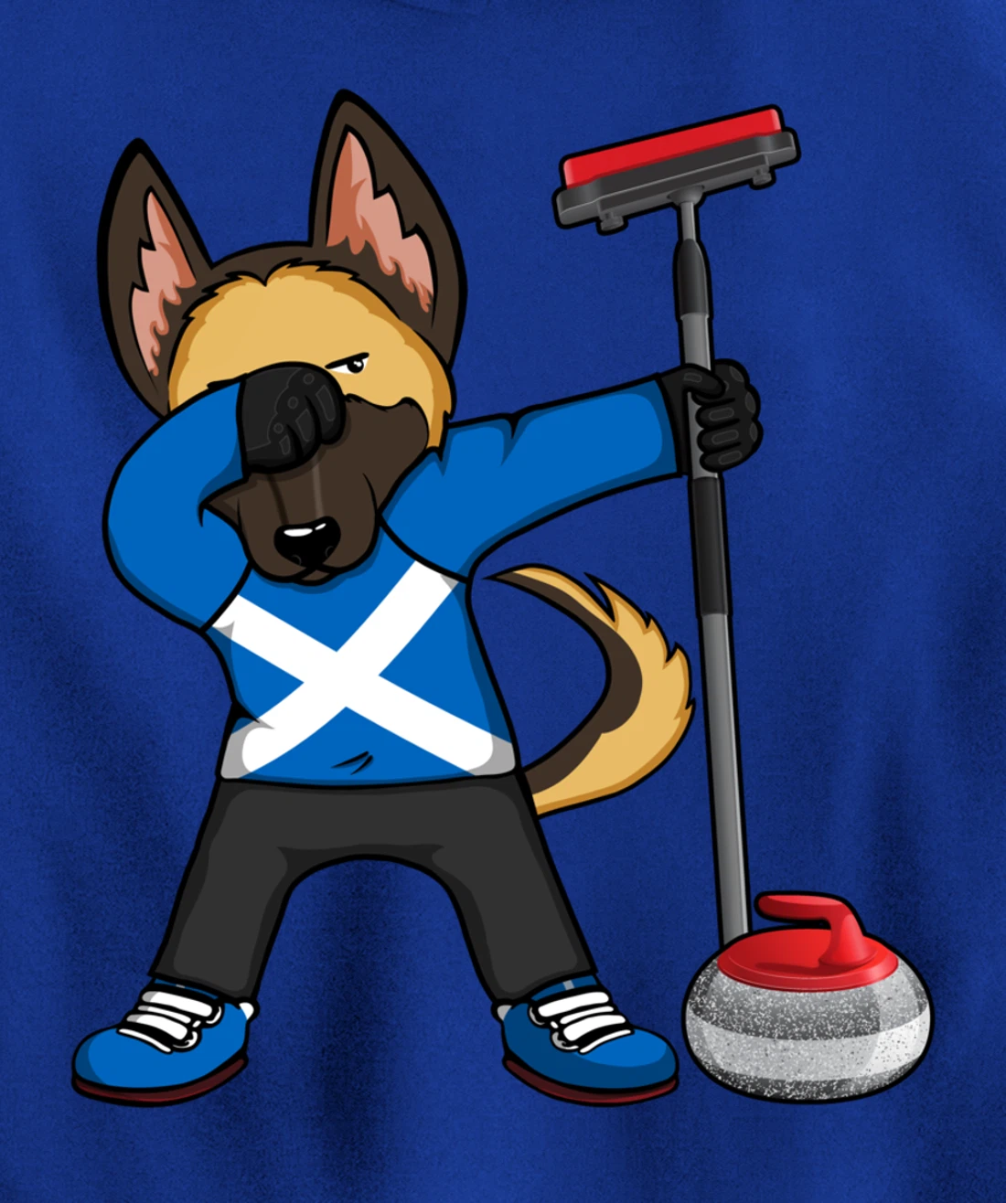 Dabbing German Shepherd Scotland Curling Fans Jersey Sports Pullover Hoodie