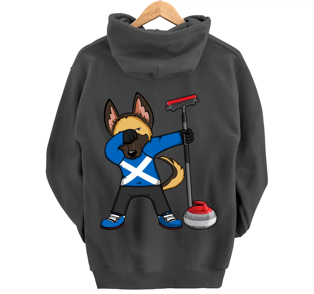 Dabbing German Shepherd Scotland Curling Fans Jersey Sports Pullover Hoodie