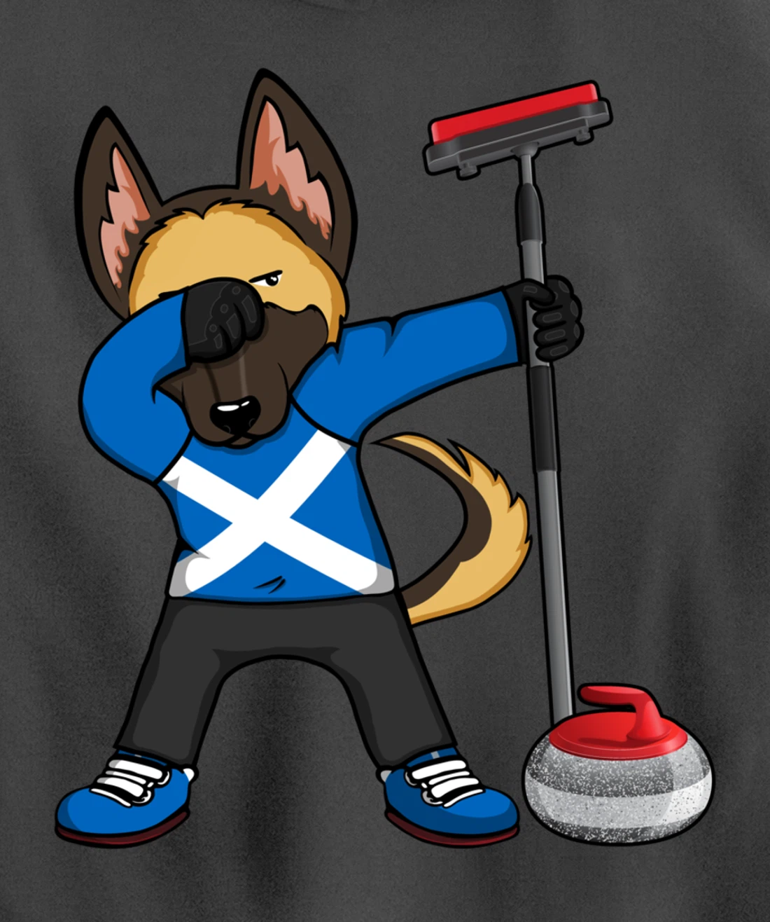 Dabbing German Shepherd Scotland Curling Fans Jersey Sports Pullover Hoodie
