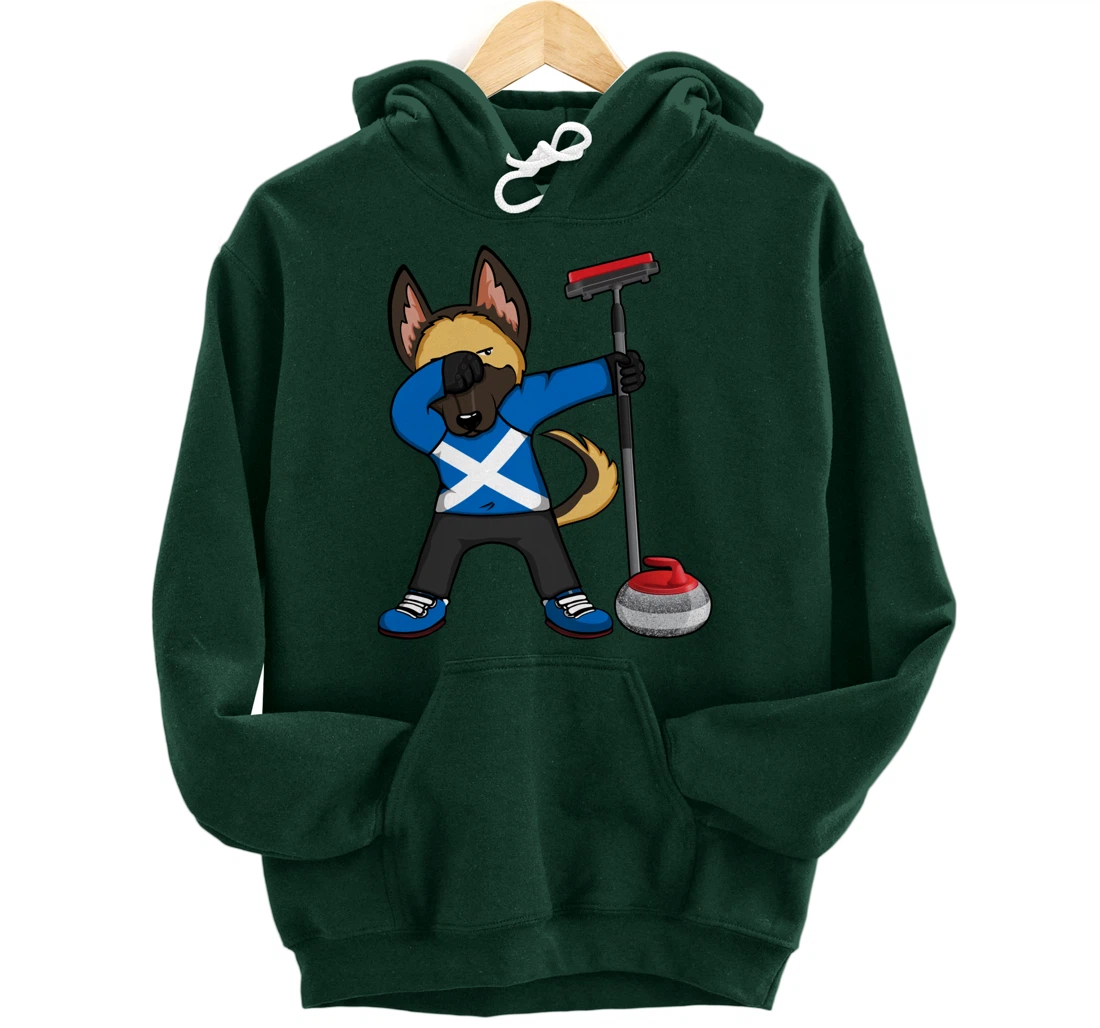 Dabbing German Shepherd Scotland Curling Fans Jersey Sports Pullover Hoodie