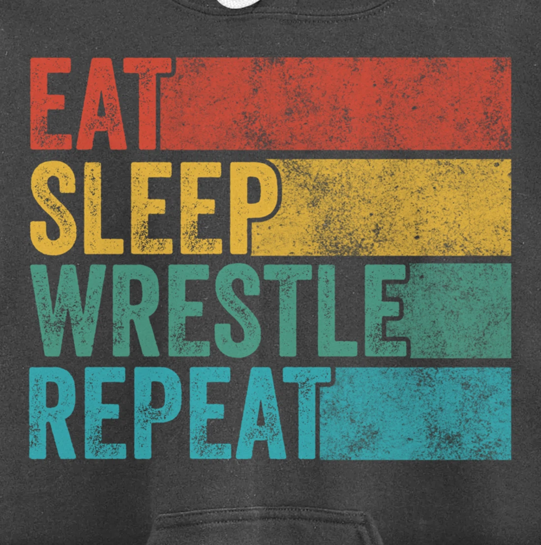 Eat Sleep Wrestle Repeat Wrestling Funny Vintage Distressed Pullover Hoodie