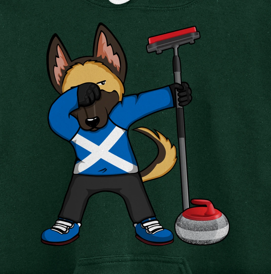 Dabbing German Shepherd Scotland Curling Fans Jersey Sports Pullover Hoodie