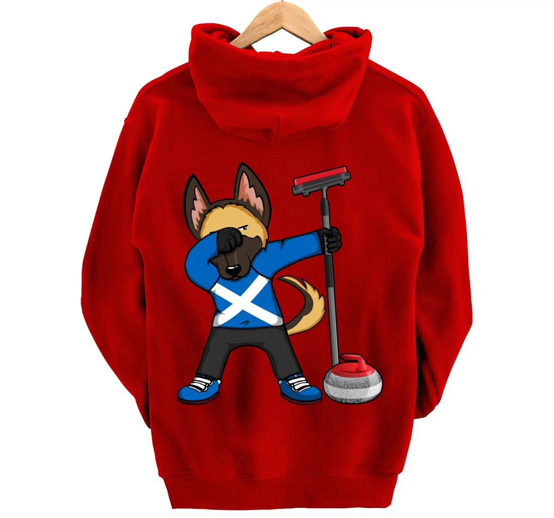 Dabbing German Shepherd Scotland Curling Fans Jersey Sports Pullover Hoodie