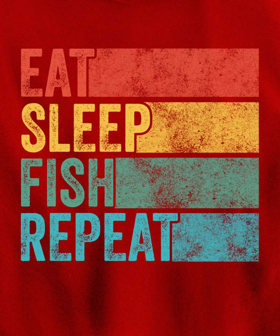 Eat Sleep Fish Repeat Funny Fishing Fisherman Vintage Retro Pullover Hoodie