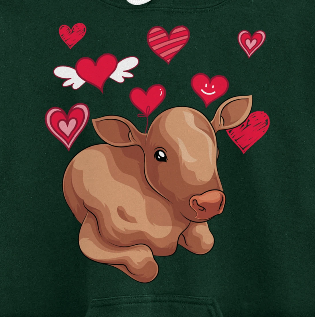 Cute Farm Animal Cow Hearts Lover Farmer Baby Cow Pullover Hoodie