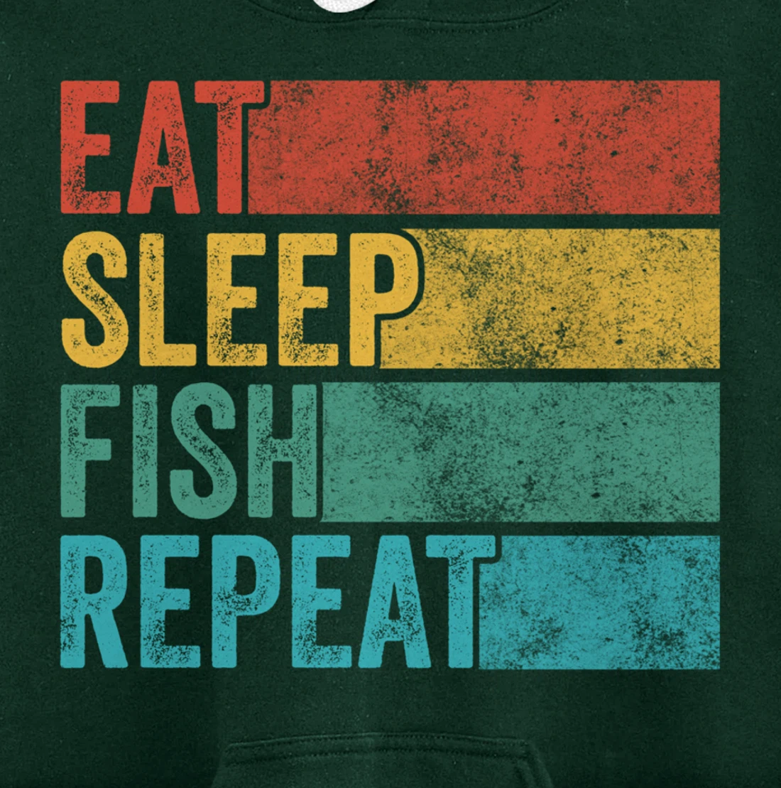 Eat Sleep Fish Repeat Funny Fishing Fisherman Vintage Retro Pullover Hoodie
