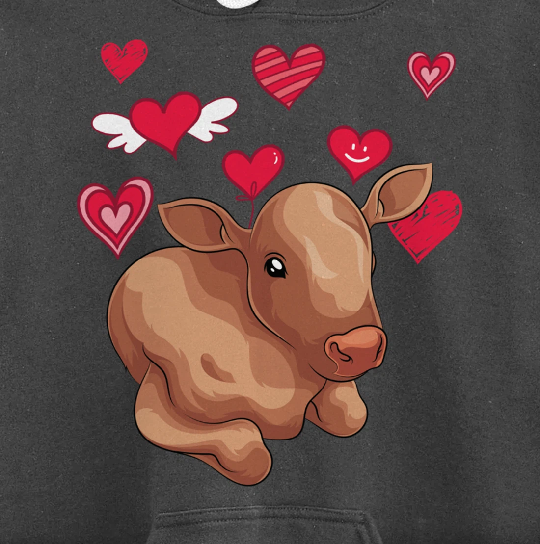 Cute Farm Animal Cow Hearts Lover Farmer Baby Cow Pullover Hoodie