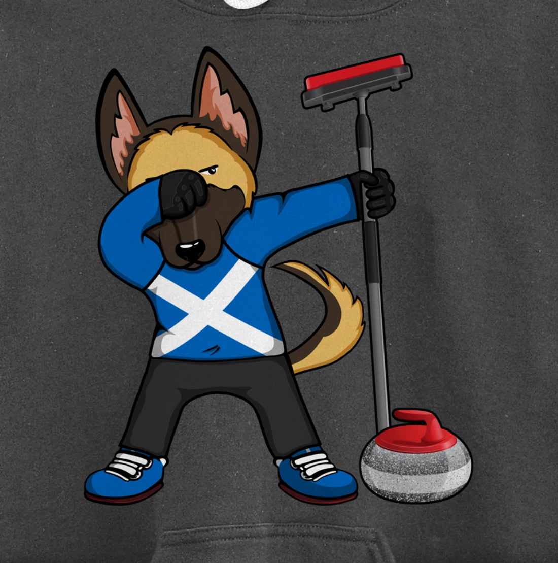 Dabbing German Shepherd Scotland Curling Fans Jersey Sports Pullover Hoodie