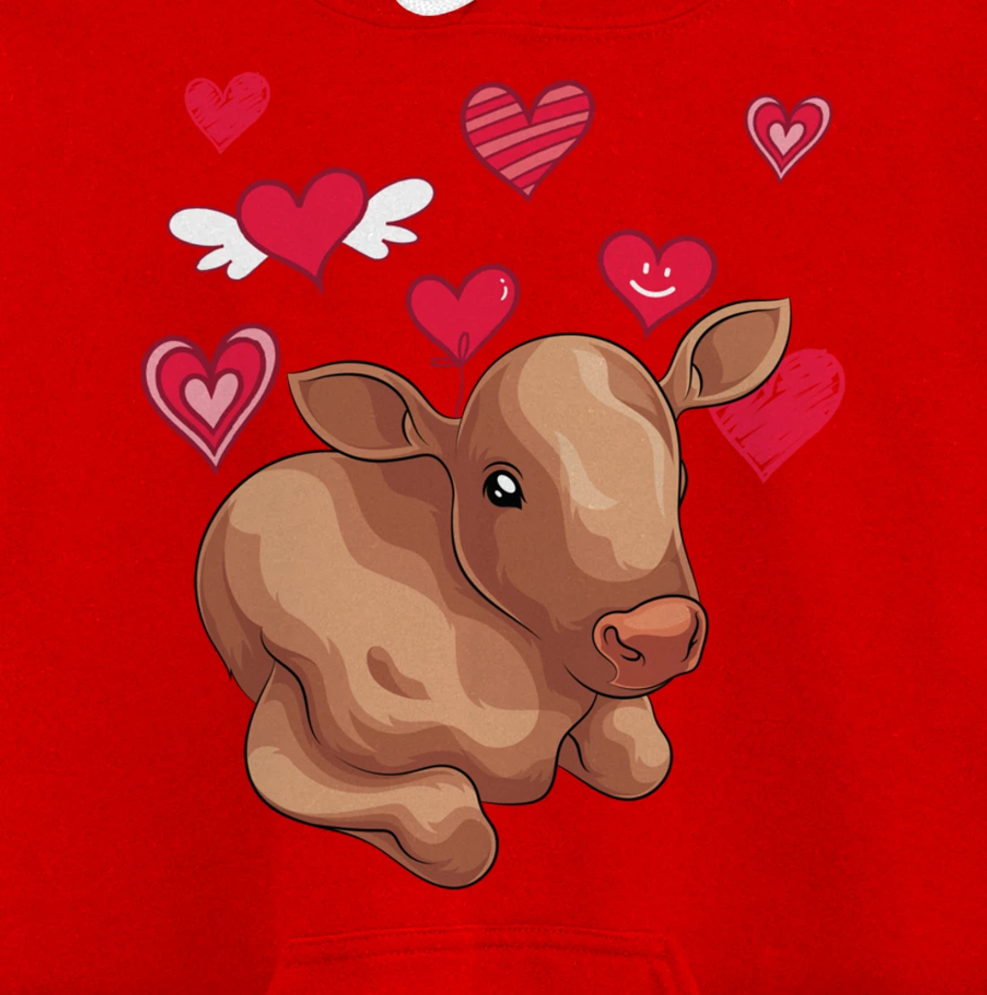 Cute Farm Animal Cow Hearts Lover Farmer Baby Cow Pullover Hoodie