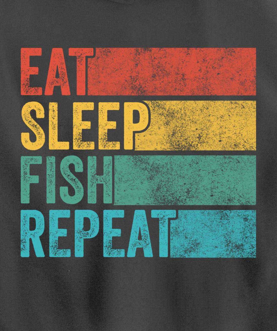 Eat Sleep Fish Repeat Funny Fishing Fisherman Vintage Retro Pullover Hoodie