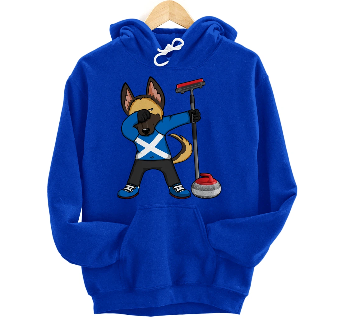 Dabbing German Shepherd Scotland Curling Fans Jersey Sports Pullover Hoodie