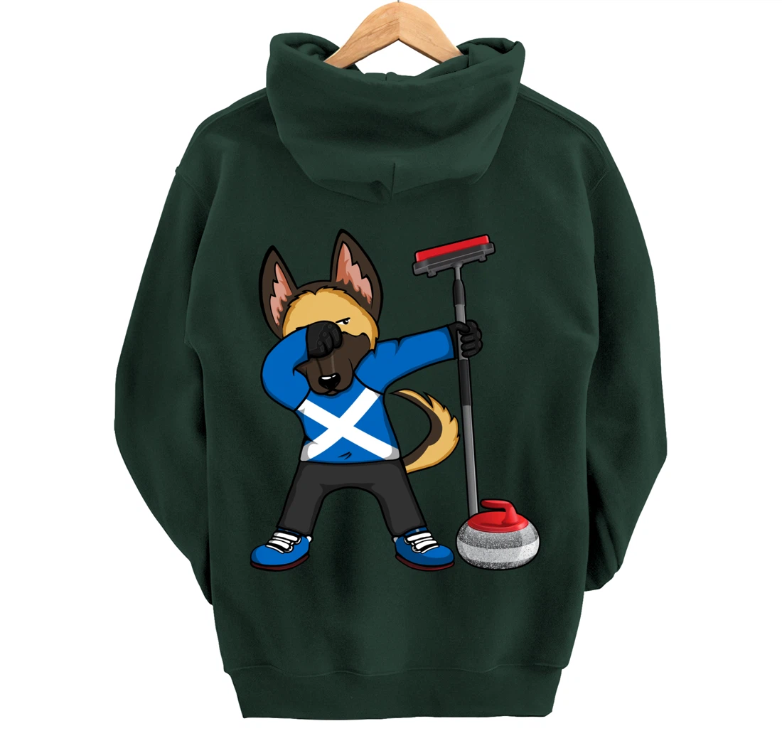 Dabbing German Shepherd Scotland Curling Fans Jersey Sports Pullover Hoodie