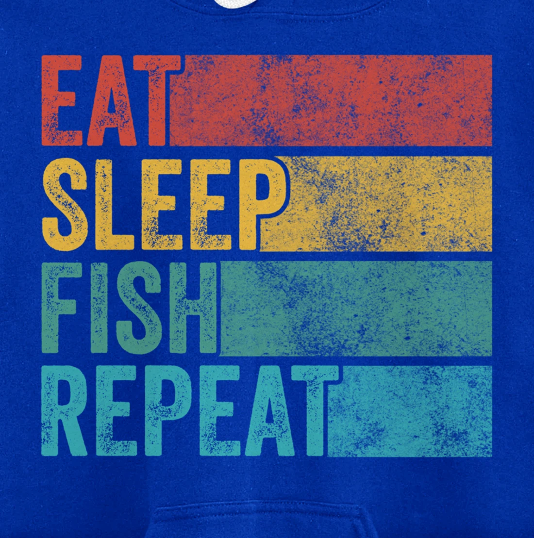 Eat Sleep Fish Repeat Funny Fishing Fisherman Vintage Retro Pullover Hoodie