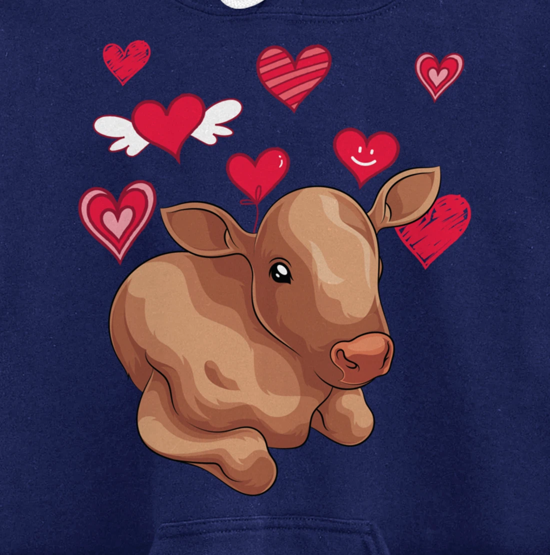 Cute Farm Animal Cow Hearts Lover Farmer Baby Cow Pullover Hoodie