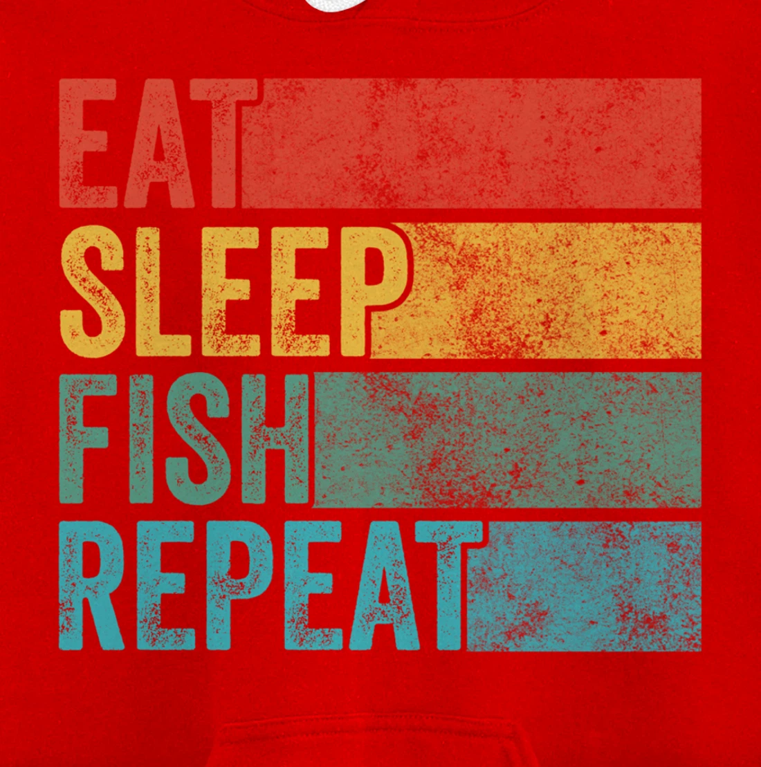 Eat Sleep Fish Repeat Funny Fishing Fisherman Vintage Retro Pullover Hoodie