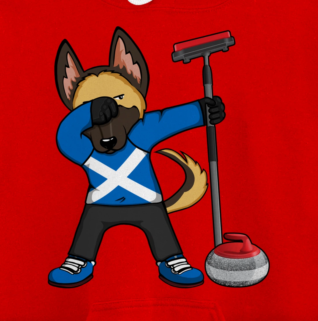 Dabbing German Shepherd Scotland Curling Fans Jersey Sports Pullover Hoodie
