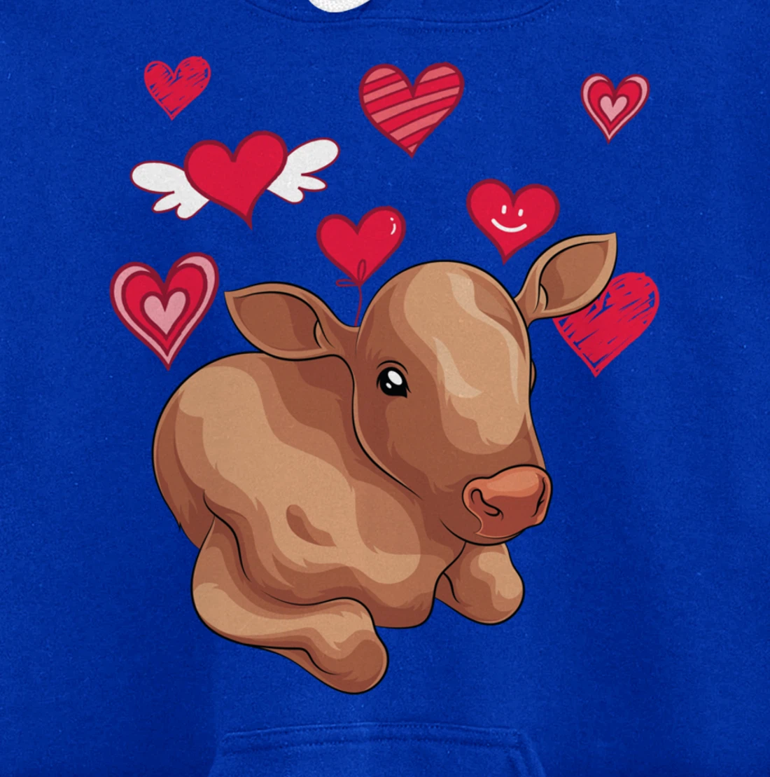 Cute Farm Animal Cow Hearts Lover Farmer Baby Cow Pullover Hoodie