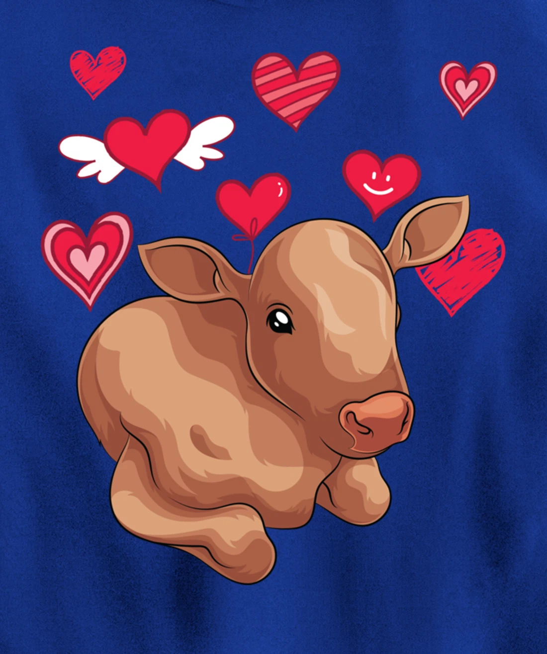 Cute Farm Animal Cow Hearts Lover Farmer Baby Cow Pullover Hoodie