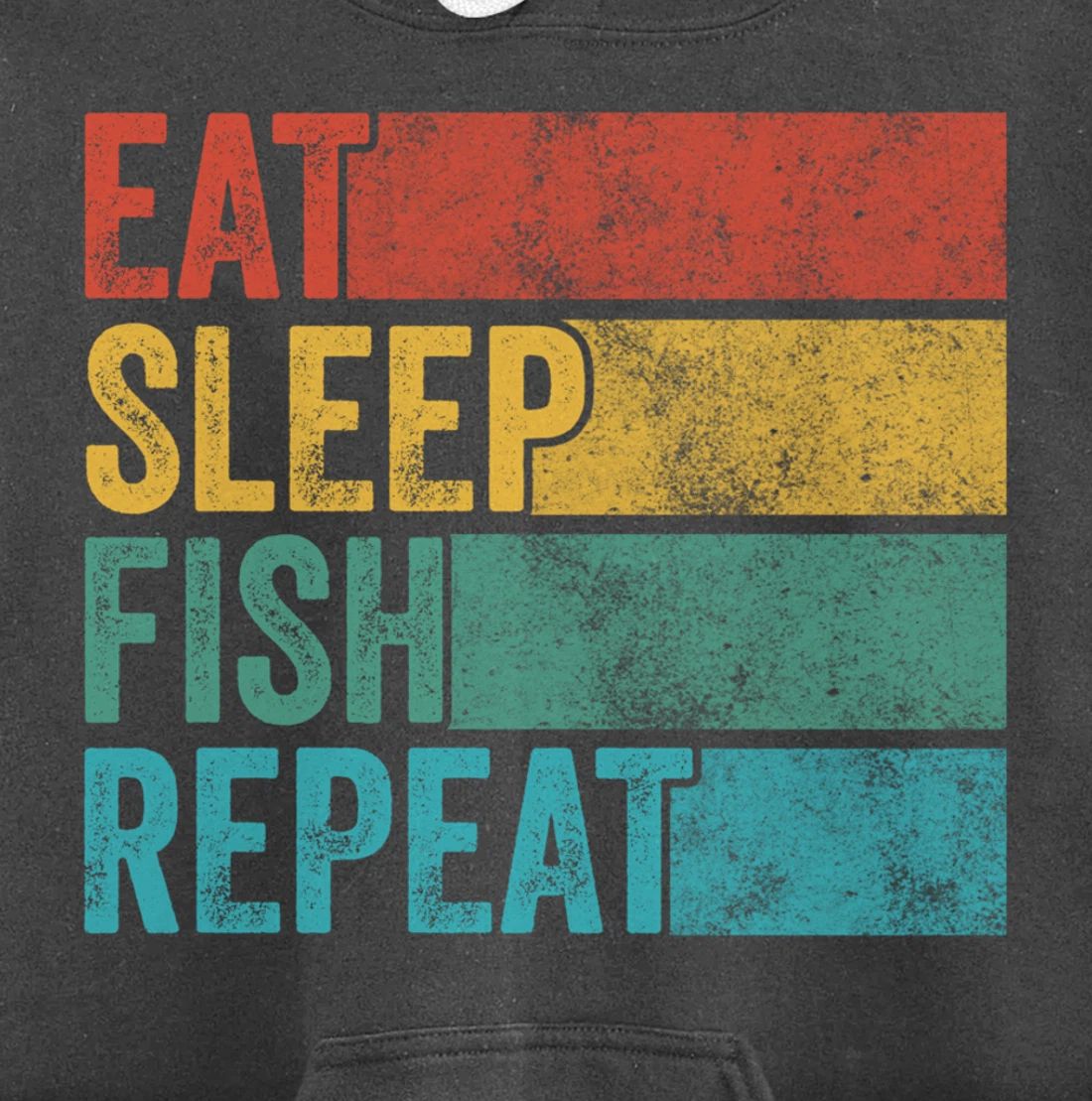 Eat Sleep Fish Repeat Funny Fishing Fisherman Vintage Retro Pullover Hoodie