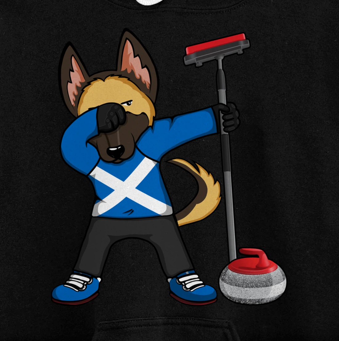 Dabbing German Shepherd Scotland Curling Fans Jersey Sports Pullover Hoodie