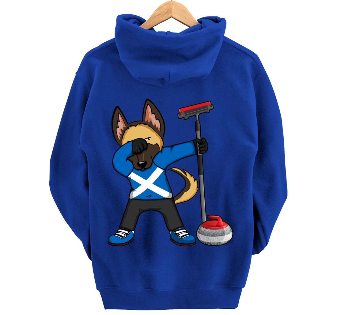 Dabbing German Shepherd Scotland Curling Fans Jersey Sports Pullover Hoodie