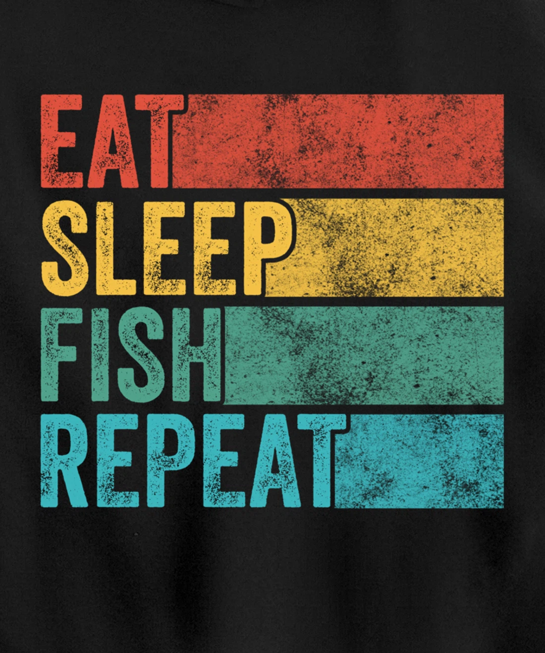 Eat Sleep Fish Repeat Funny Fishing Fisherman Vintage Retro Pullover Hoodie