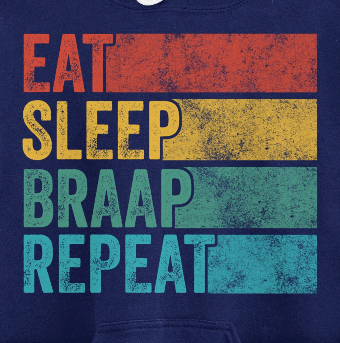 Funny Eat Sleep Braap Repeat Dirt Bike Motocross Vintage Pullover Hoodie
