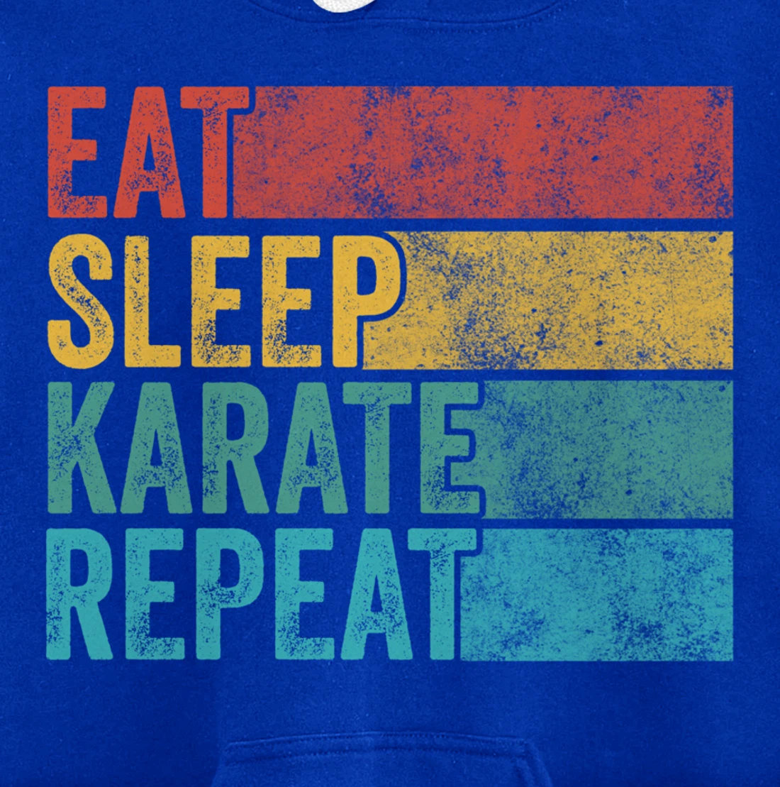 Eat Sleep Karate Repeat Funny Vintage Distressed Retro Pullover Hoodie