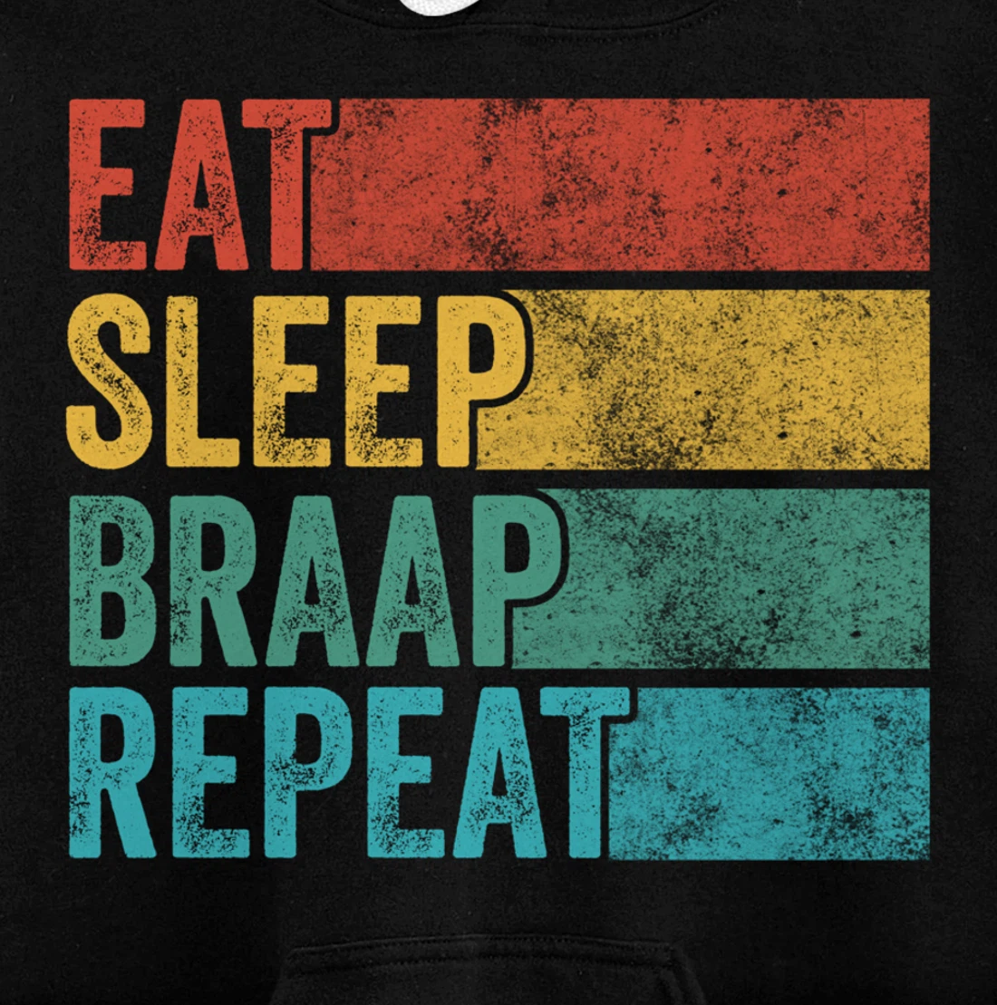Funny Eat Sleep Braap Repeat Dirt Bike Motocross Vintage Pullover Hoodie