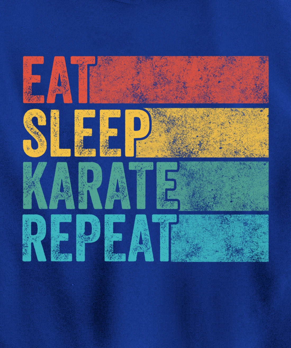Eat Sleep Karate Repeat Funny Vintage Distressed Retro Pullover Hoodie
