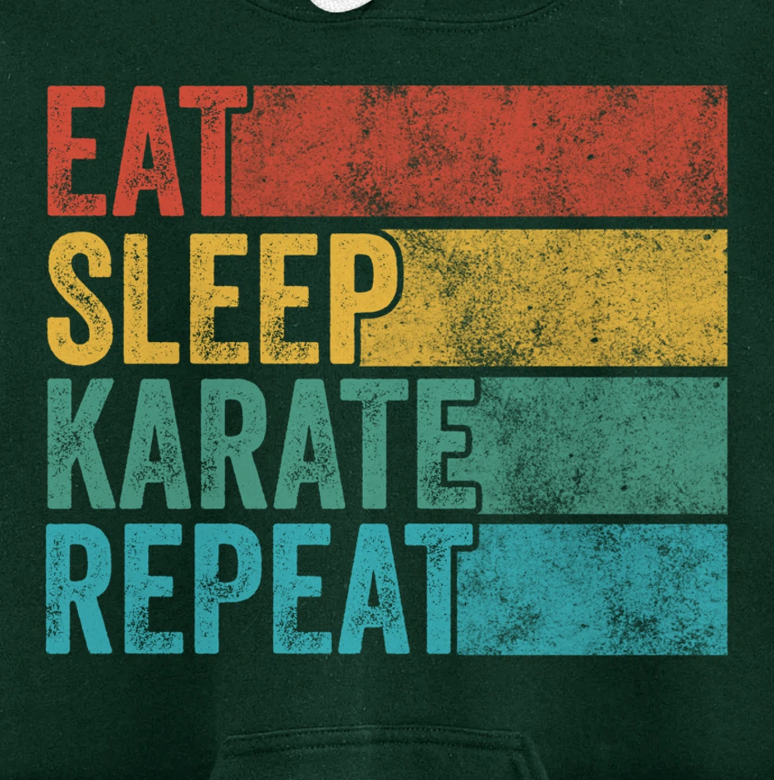 Eat Sleep Karate Repeat Funny Vintage Distressed Retro Pullover Hoodie