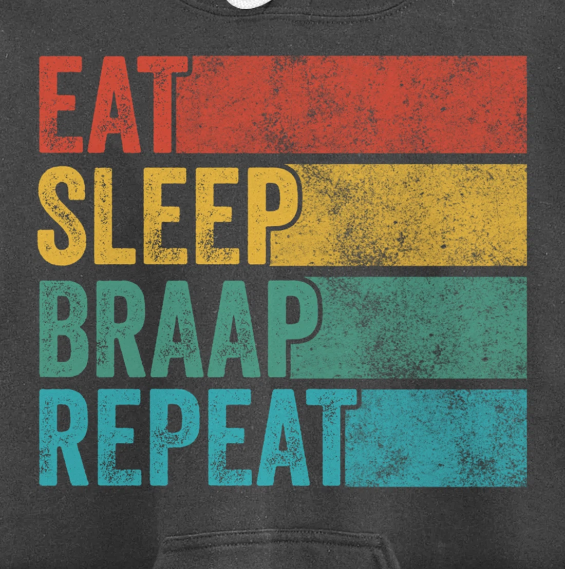 Funny Eat Sleep Braap Repeat Dirt Bike Motocross Vintage Pullover Hoodie
