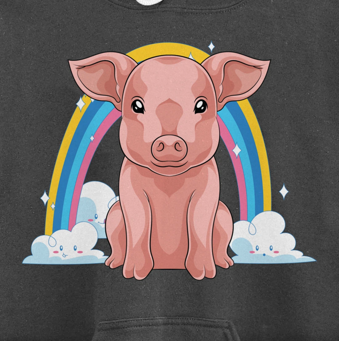 Piglet Farm Animal Lover Rainbow Farmer Cute Baby Pig Pullover Hoodie