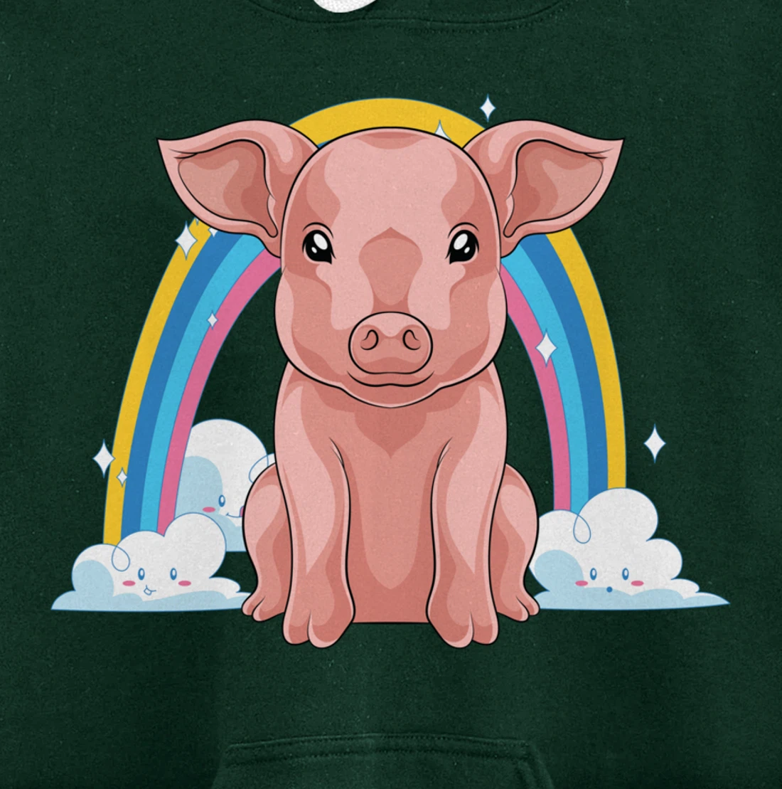 Piglet Farm Animal Lover Rainbow Farmer Cute Baby Pig Pullover Hoodie