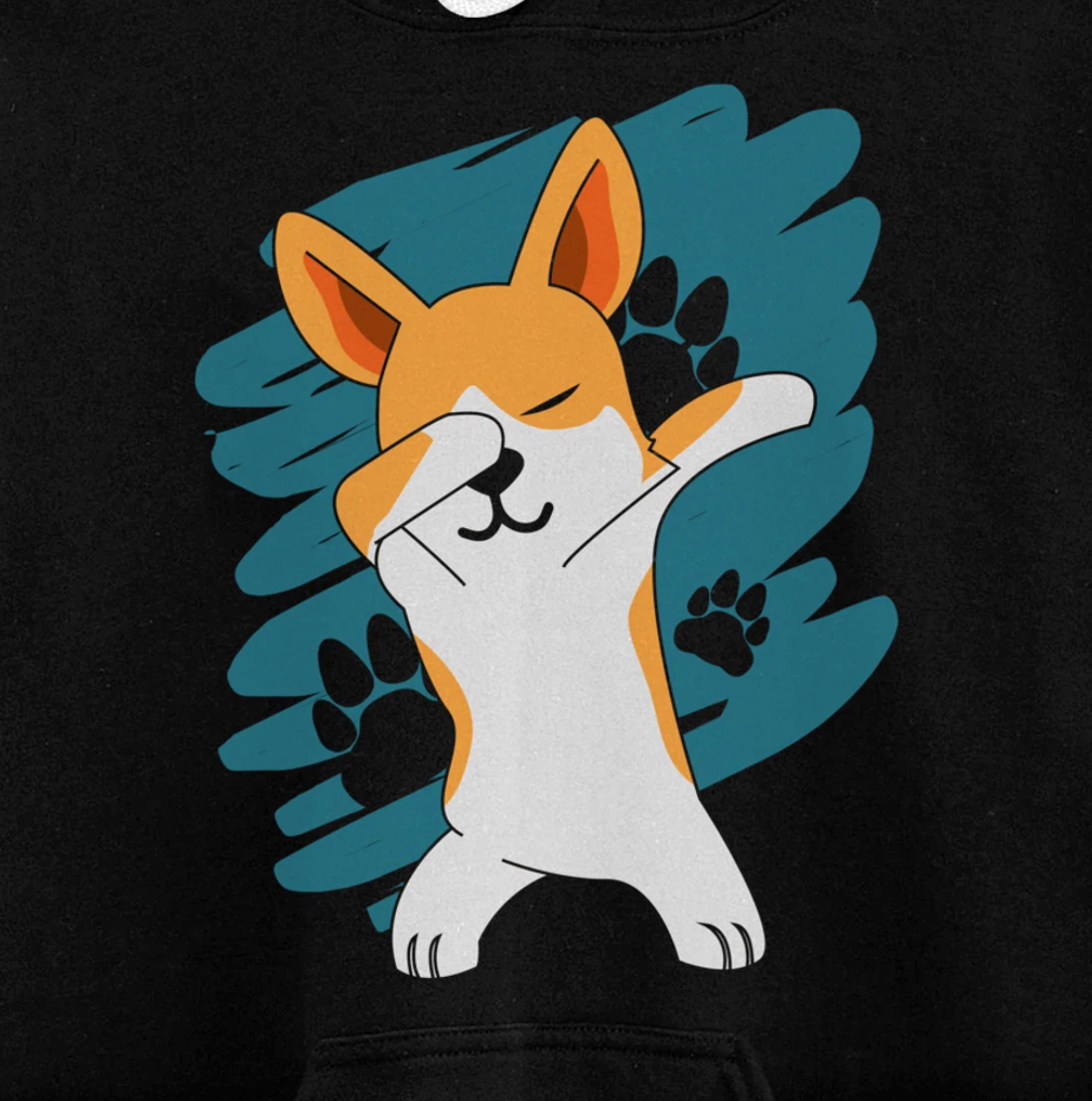 Doggie Pet Dog Owner Dog Lover Dabbing Corgi Pullover Hoodie