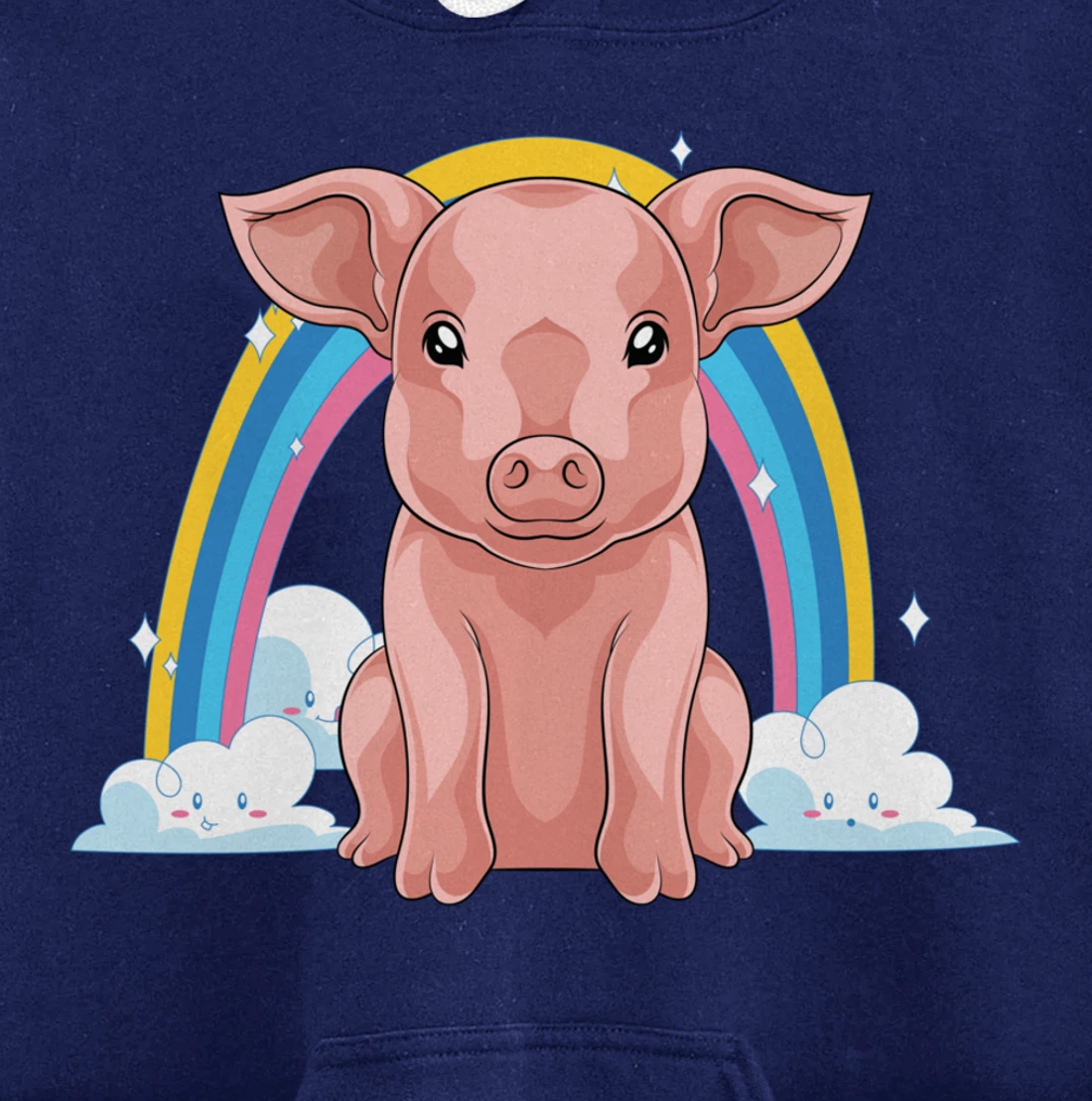 Piglet Farm Animal Lover Rainbow Farmer Cute Baby Pig Pullover Hoodie