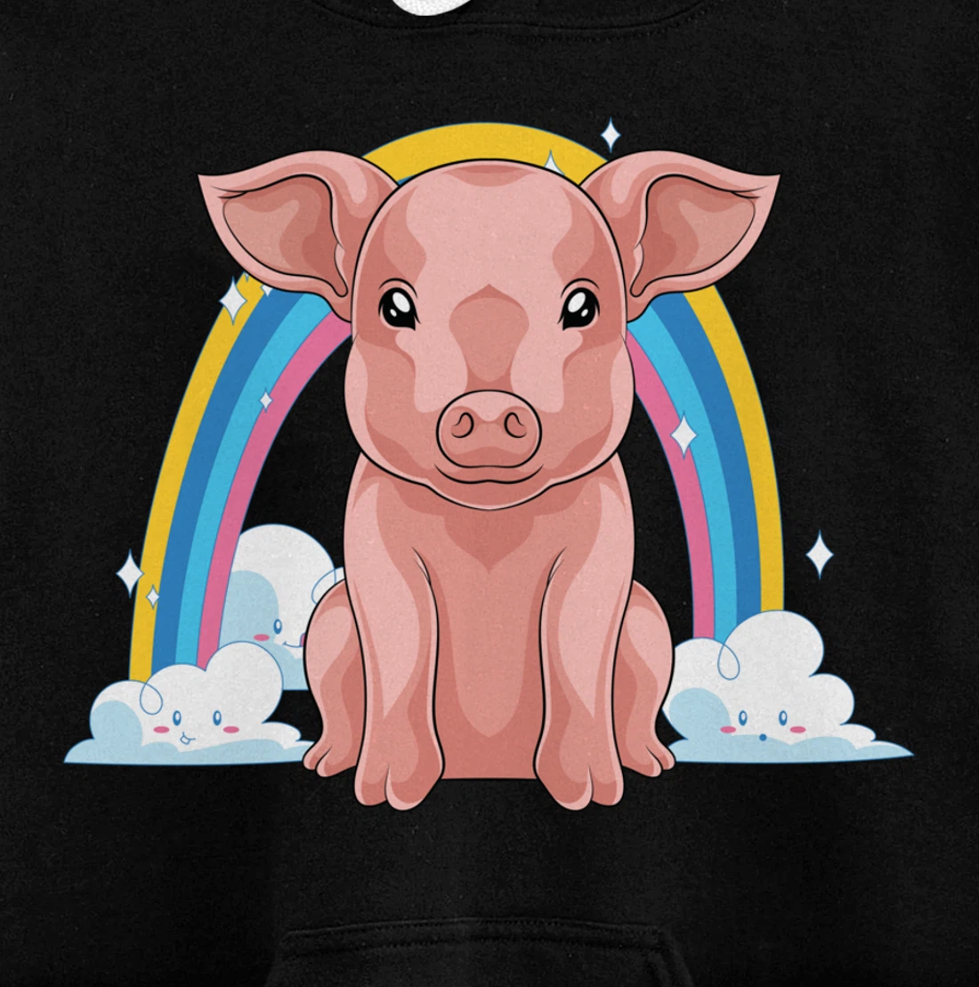 Piglet Farm Animal Lover Rainbow Farmer Cute Baby Pig Pullover Hoodie