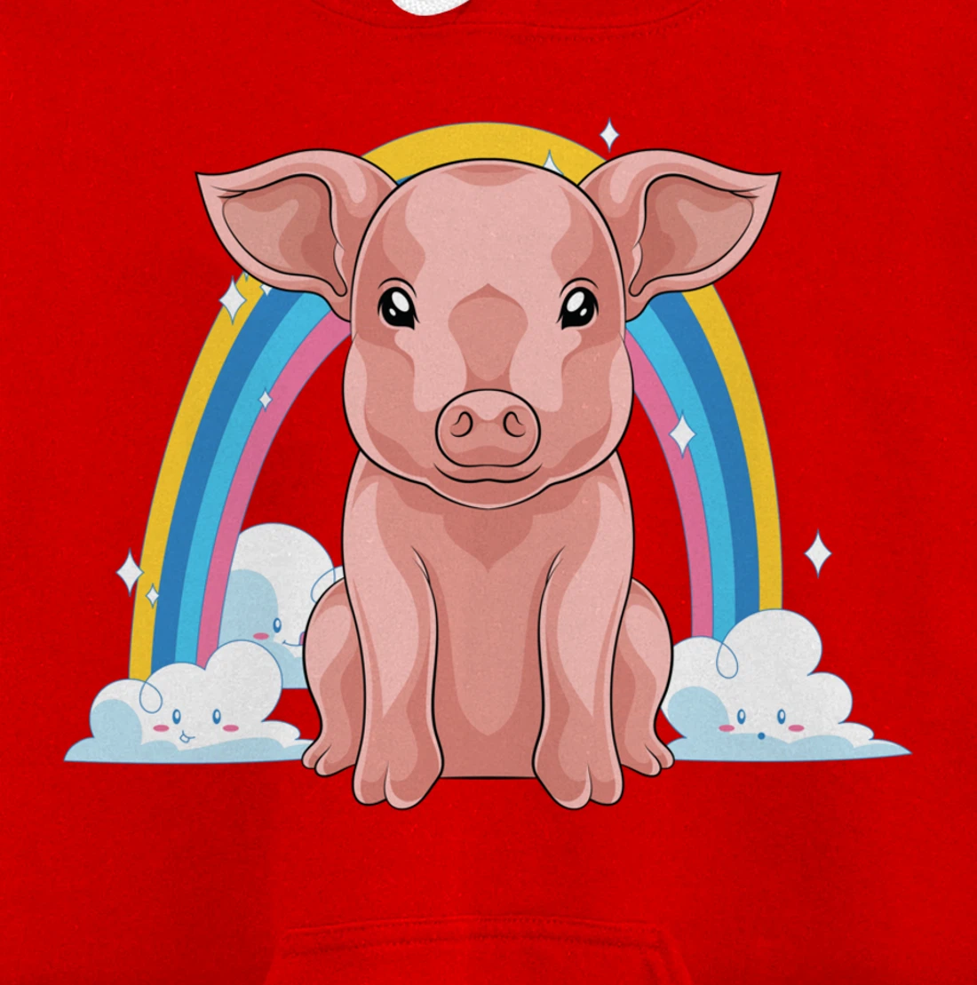 Piglet Farm Animal Lover Rainbow Farmer Cute Baby Pig Pullover Hoodie