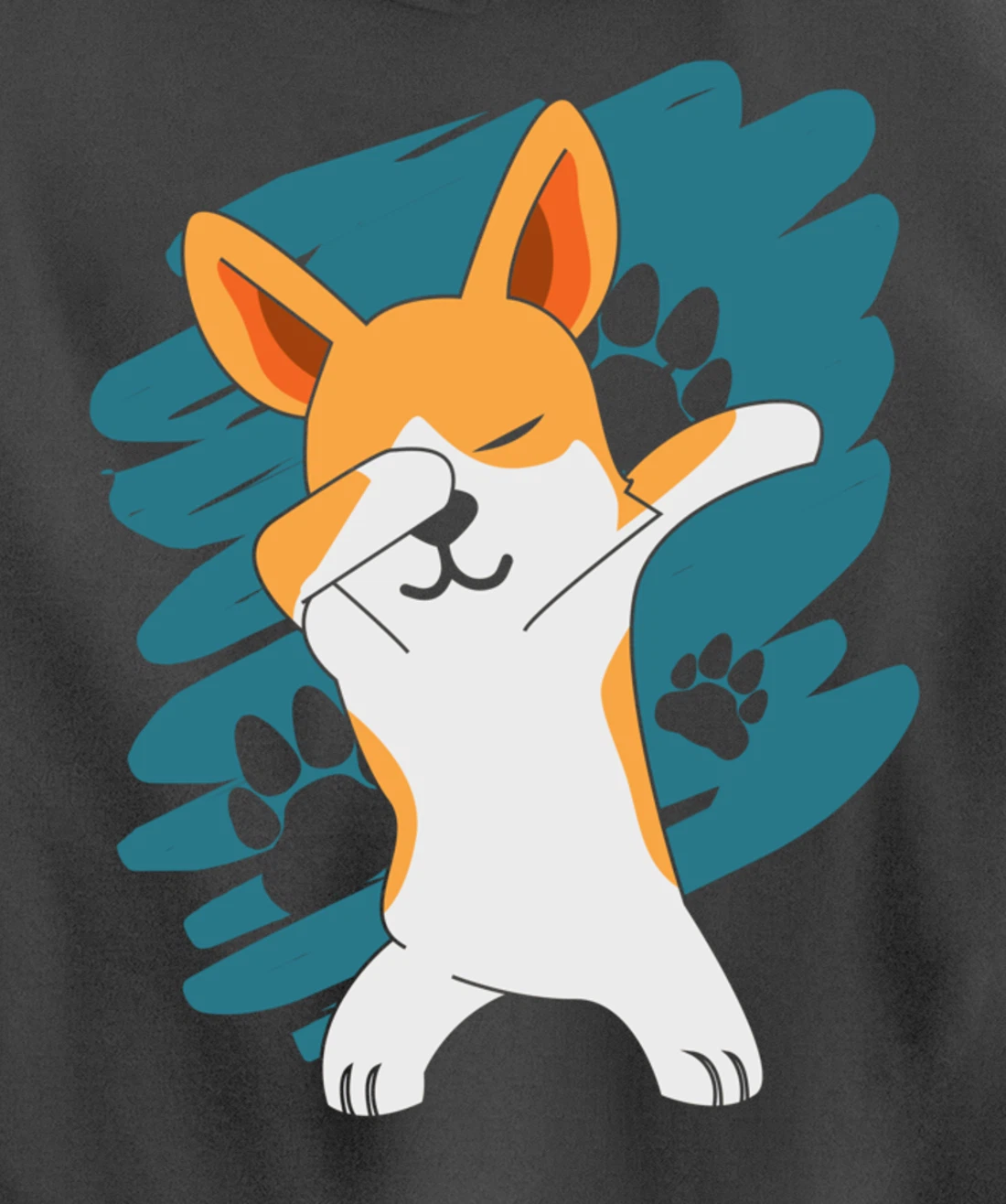 Doggie Pet Dog Owner Dog Lover Dabbing Corgi Pullover Hoodie