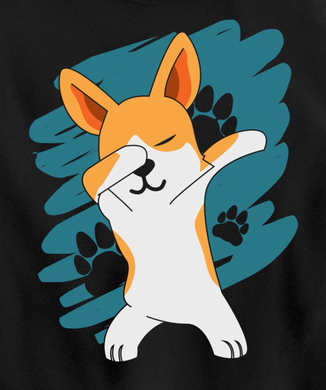 Doggie Pet Dog Owner Dog Lover Dabbing Corgi Pullover Hoodie