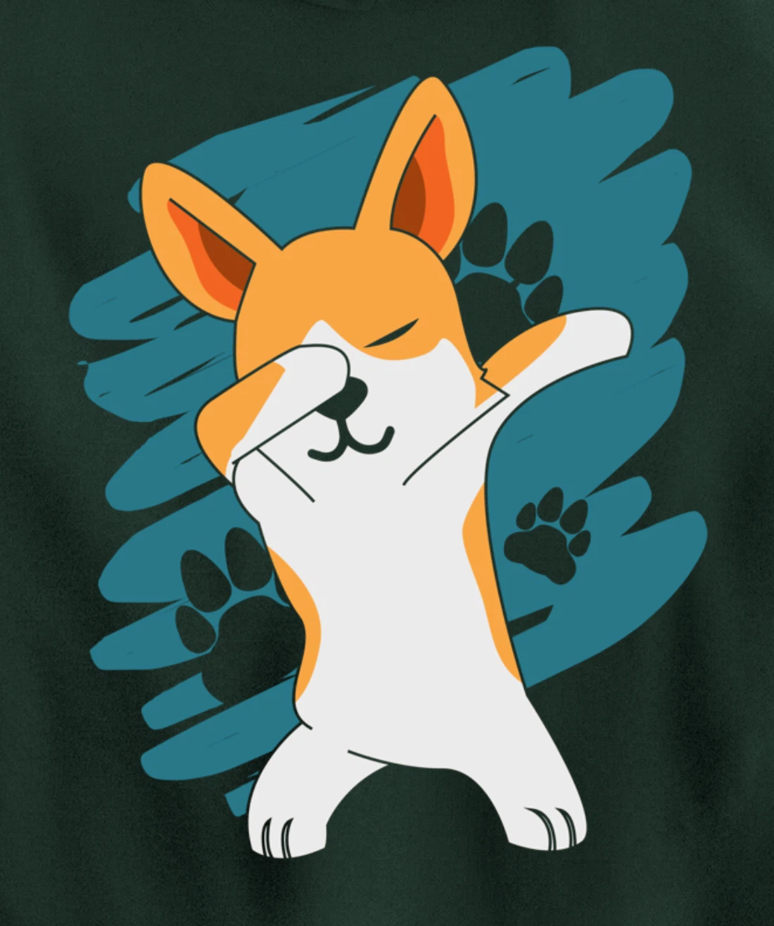 Doggie Pet Dog Owner Dog Lover Dabbing Corgi Pullover Hoodie