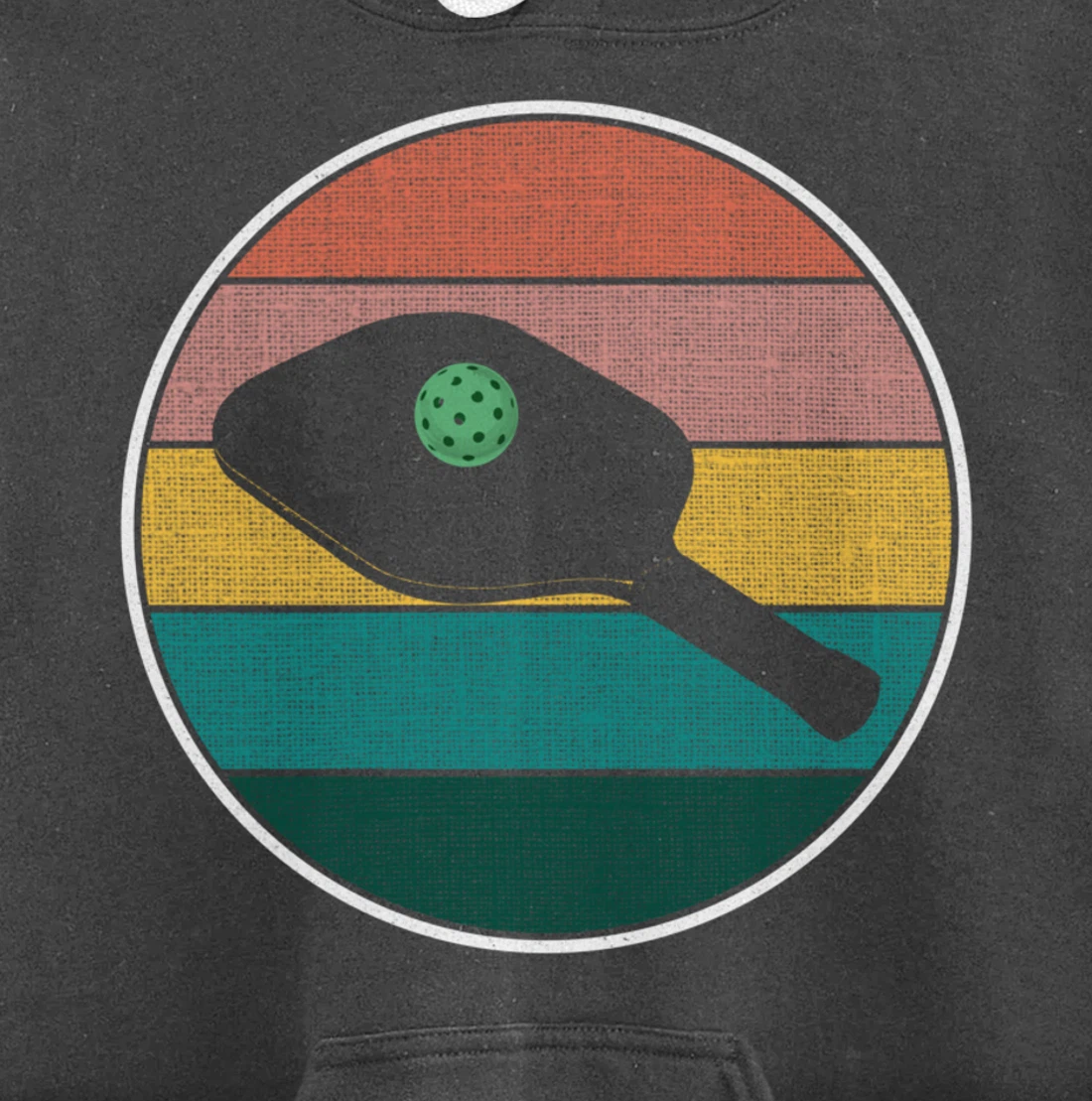 Pickleball Vintage Retro Sunset Ball - Funny Pickleball Joke Pullover Hoodie