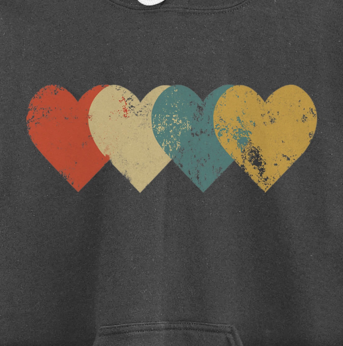 Vintage Hearts Cool Retro Valentines Day Pullover Hoodie